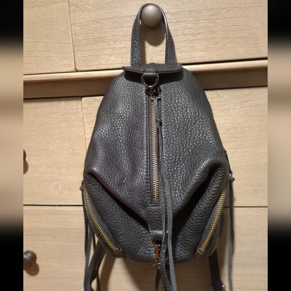 Rebecca Minkoff black leather mini backpack